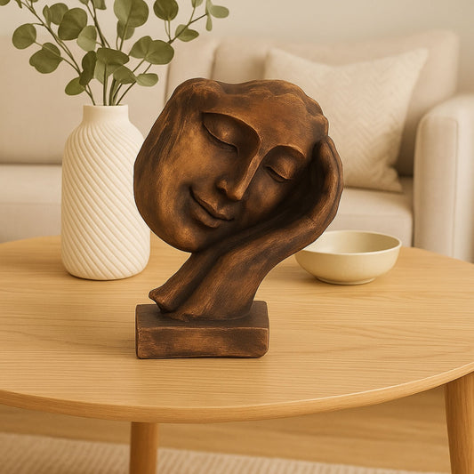 Handmade Cow Woman Face Home Decor: Smiling Human Face for Positive Energy
