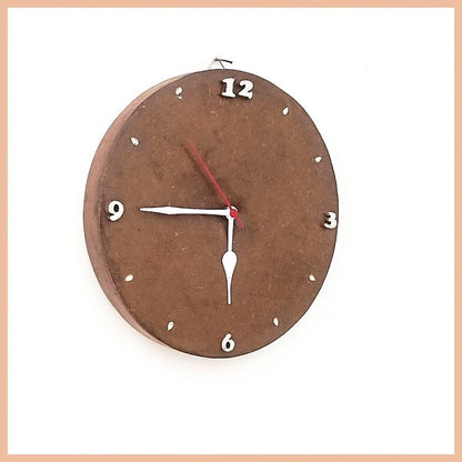 Handmade Cow Dung Wall Clock - Eco-Friendly Home Decor