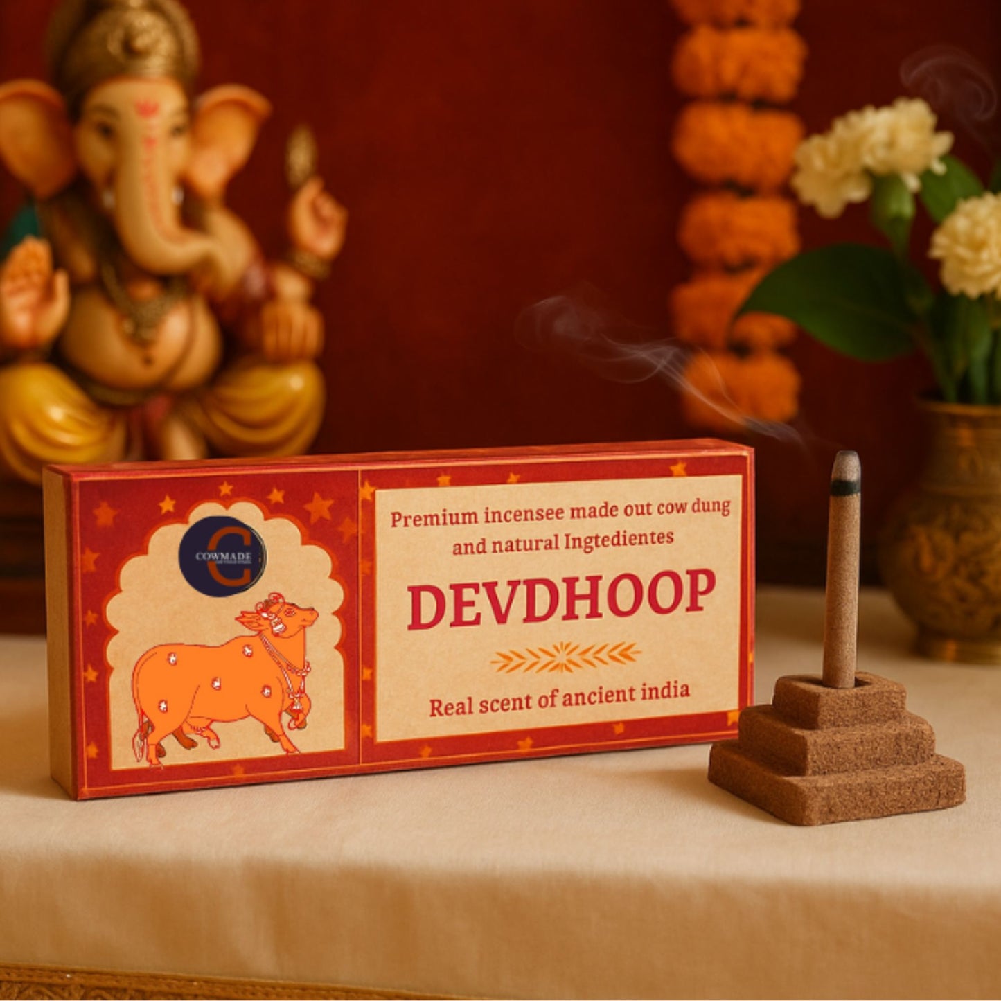 Devdhoop - 100% Cow Dung Organic Incense Sticks | Natural Incense for Spiritual and Meditation Use